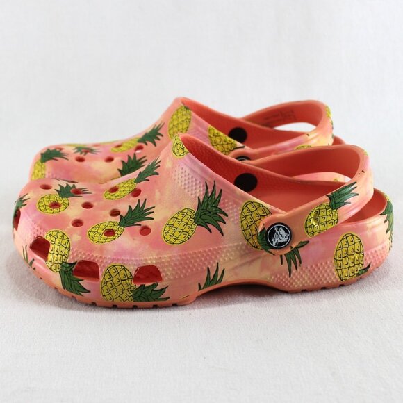 Crocs Classic Retro Resort Clog Womens 7 Mens 5 Pineapple Papaya Print Shoes - Picture 2 of 9